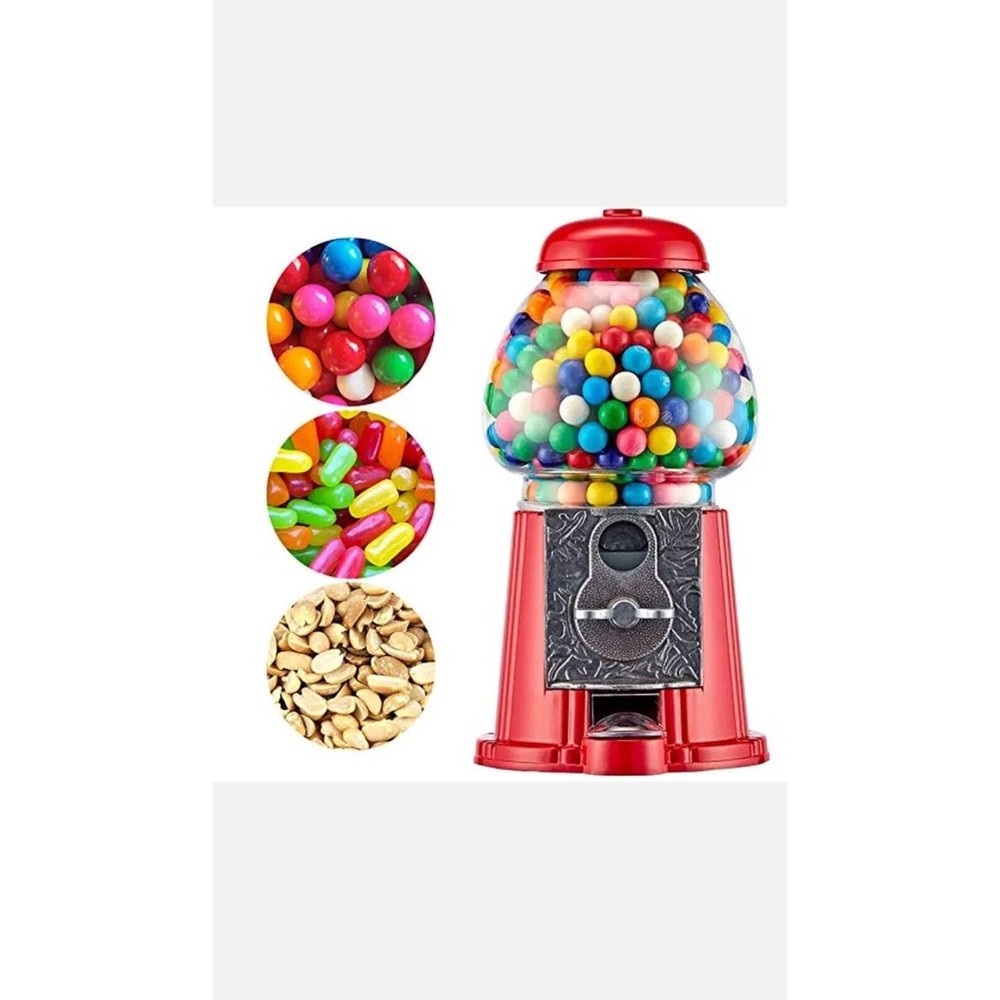 American Gumball Classic Red Gumball Machine - Metal 11-Inch Antique Style
